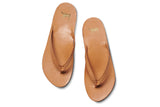 Seabird Woven leather flip flop sandals in honey - top shot