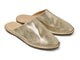 Seagull leather mules in gold - product angle shot