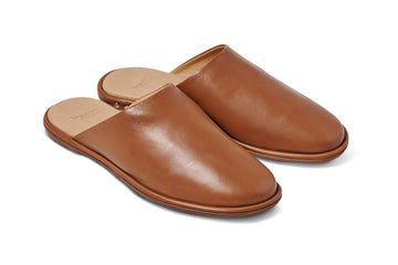 Seagull leather mule in tan - product angle shot