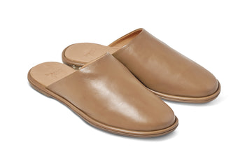 Seagull leather mule in tan - product angle shot