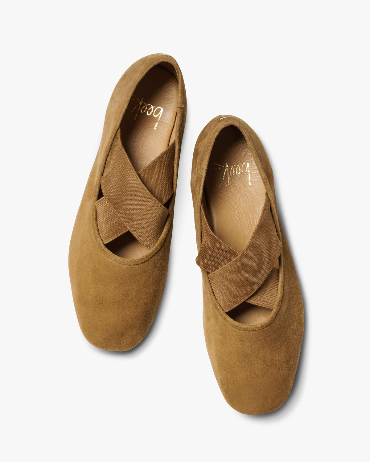 Serin suede ballet flats in toffee - product top shot