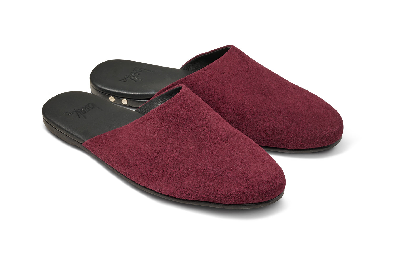 Siskin suede mule in port - product angle shot