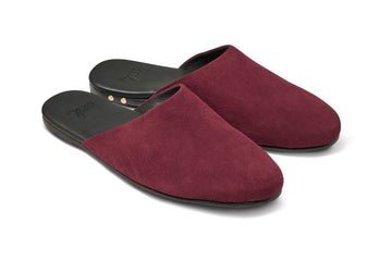 Siskin suede mule in port - product angle shot