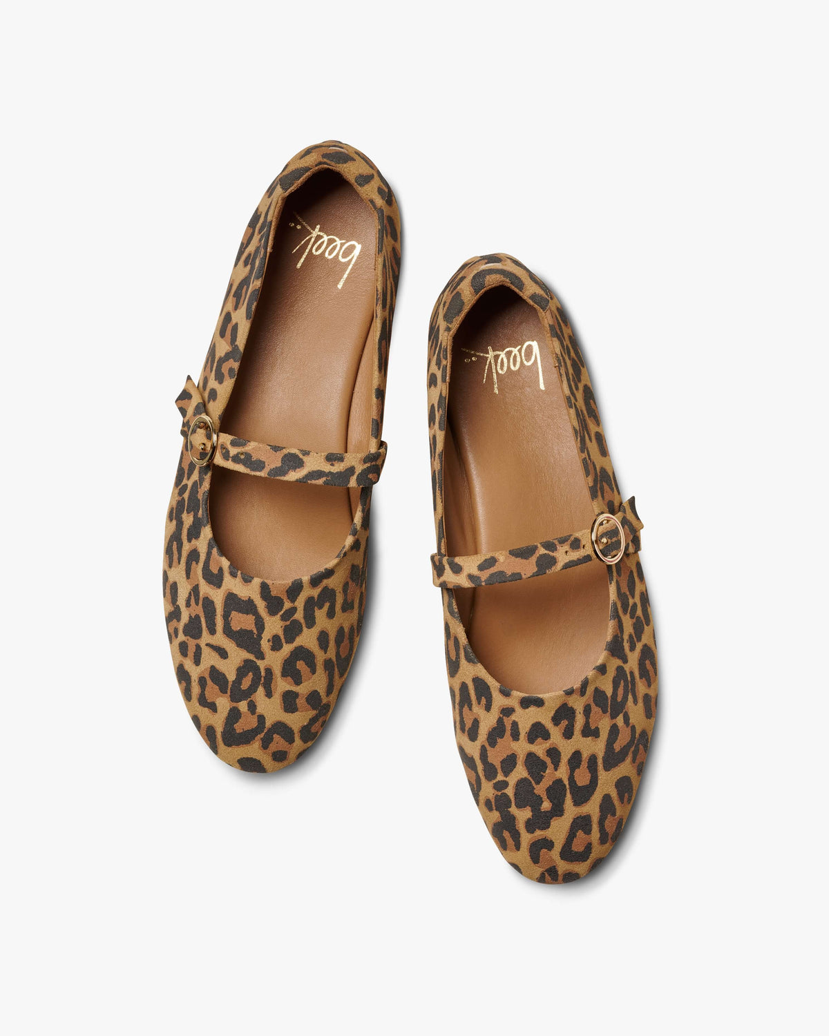 Snipe suede mary jane ballet shoes in leopard - product top shot