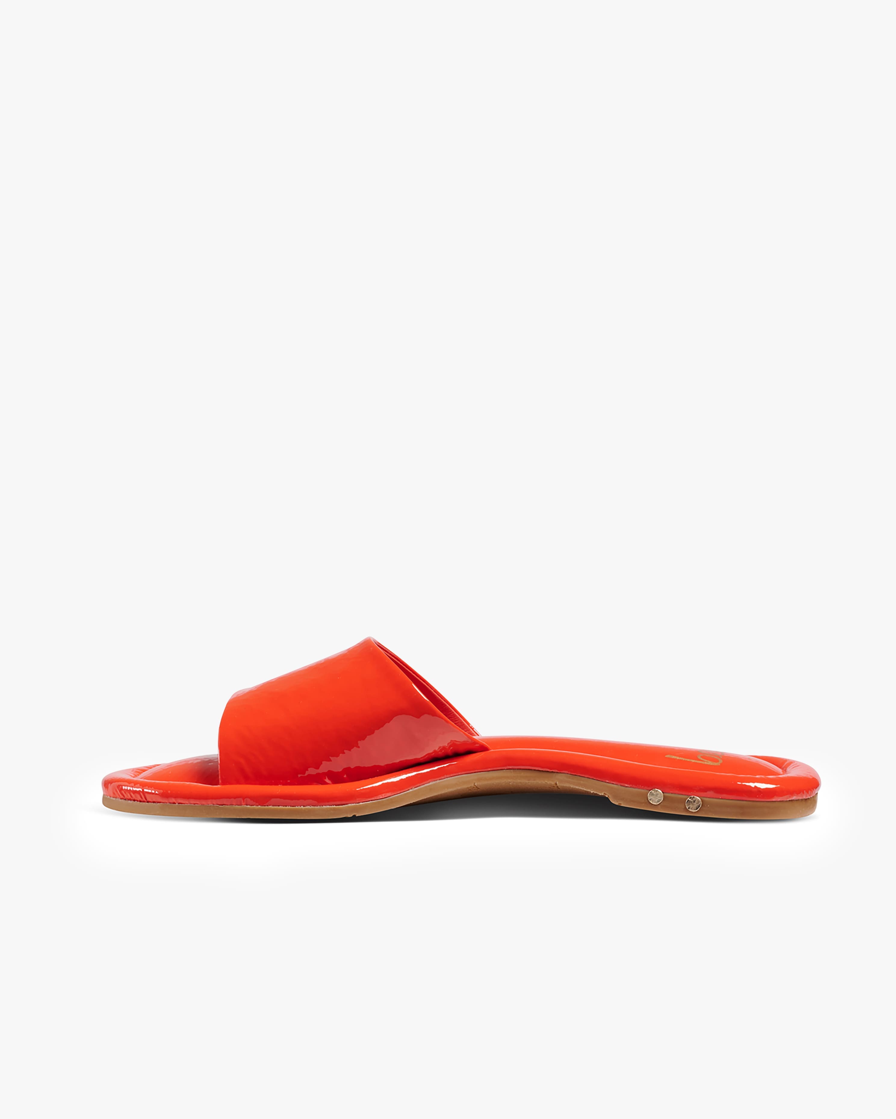 Songlark Leather Slide Sandal - Tomato | beek