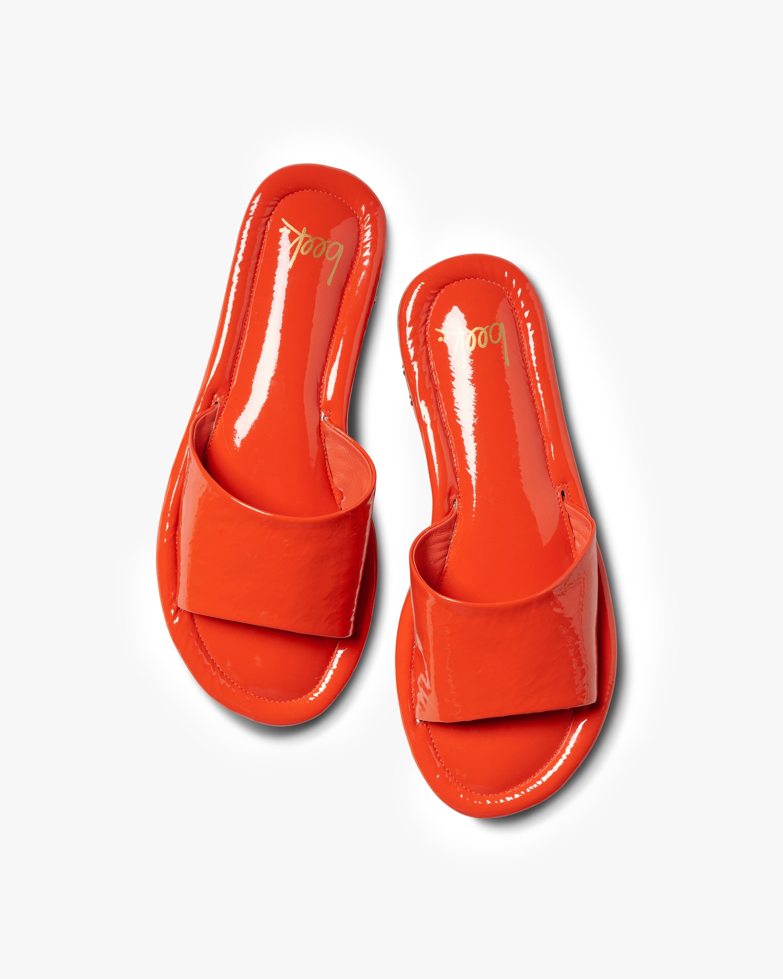 Songlark Leather Slide Sandal - Tomato | beek