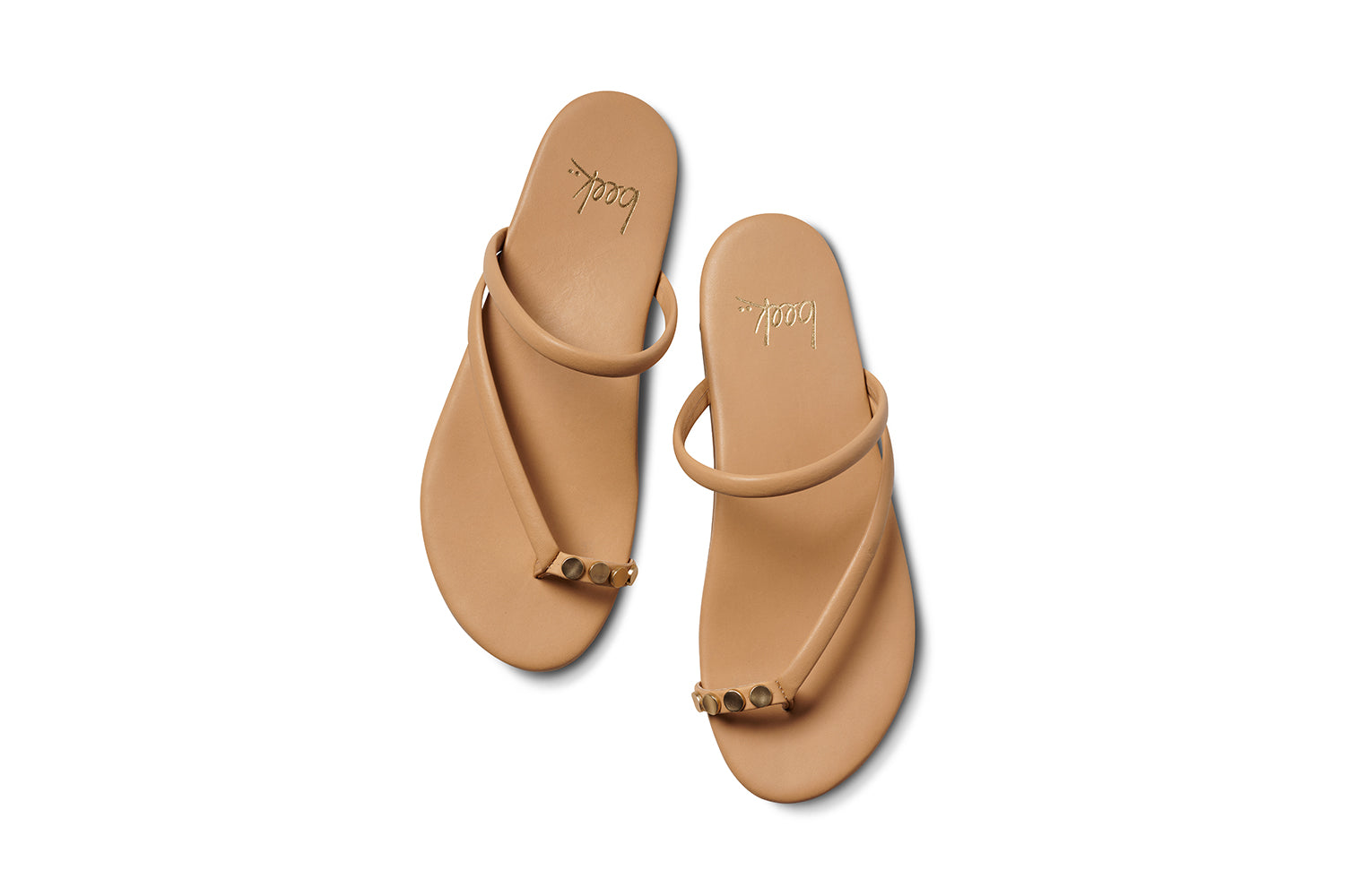 Starbird leather studded toe-ring sandal in beach - product top shot