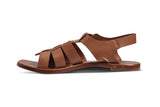 Starfisher leather fisherman sandals in cognac - side shot