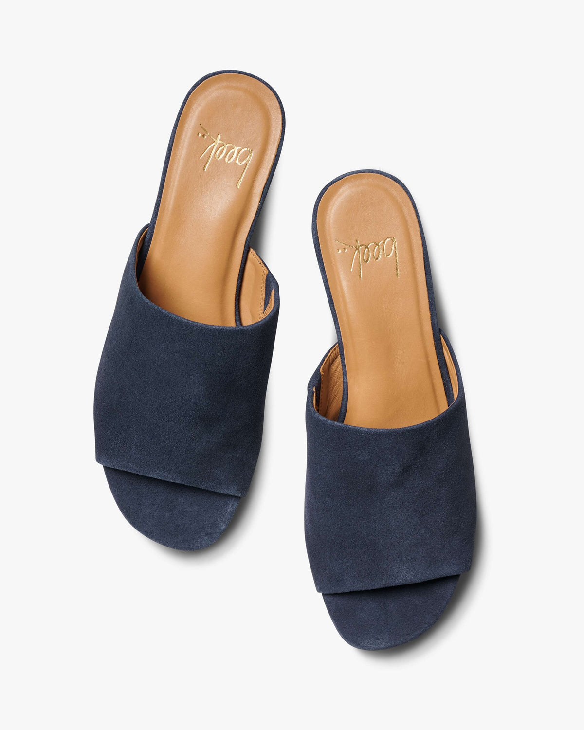 Stilt suede heeled sandals in navy - product top shot