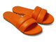 Sugarbird leather slide sandal in flame - product angle shot