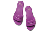 Sugarbird leather slide sandals in iris - top shot