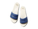 Sugarbird leather slide sandals in navy/vanilla - product top shot