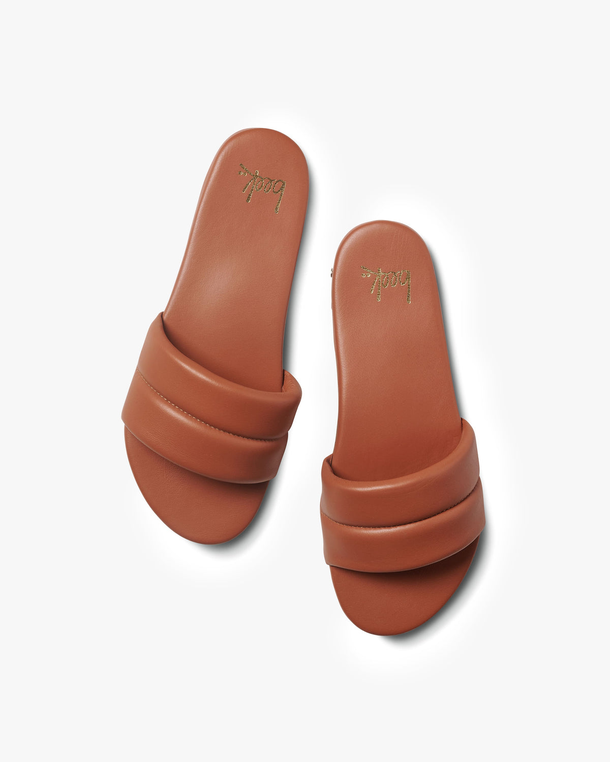 Sugarbird leather slide sandal in tan - top shot