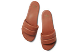 Sugarbird leather slide sandal in tan - top shot