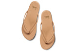 Sunbeam leather flip flop sandal in beach - top shot