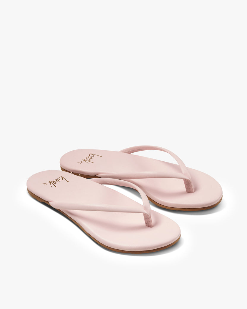 Sunbeam leather flip flop sandals in blossom - product angle shot
