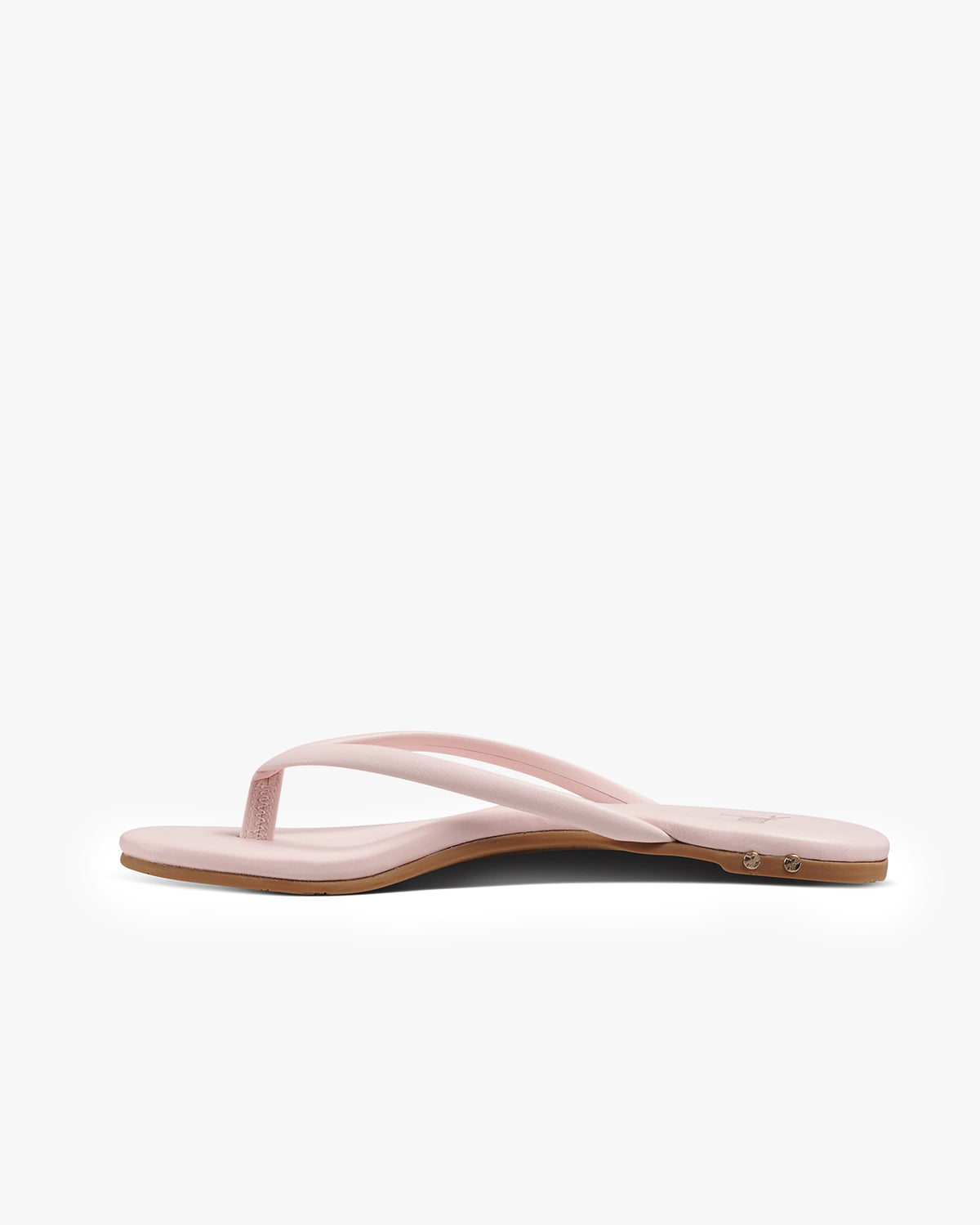 Sunbeam leather flip flop sandals in blossom - product side shot