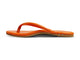 Sunbeam leather flip flop sandals in flame - product side shot
