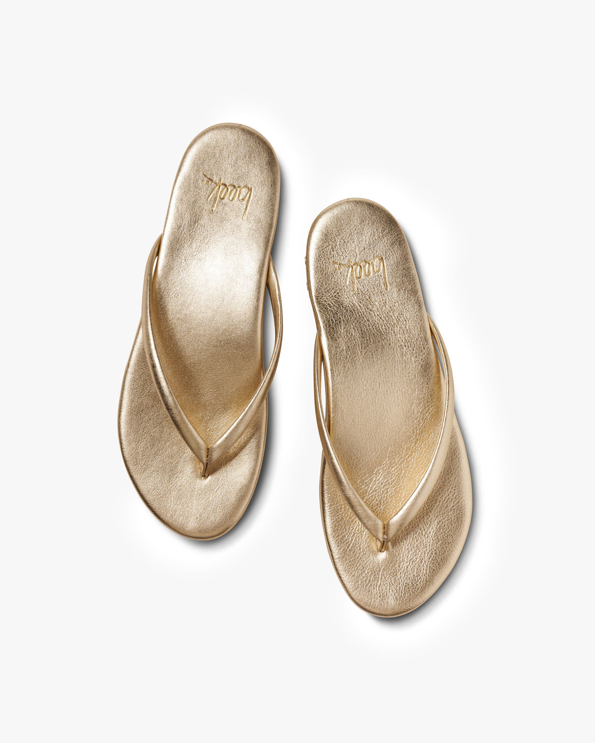 Sunbeam leather flip flop sandal in gold - product top shot