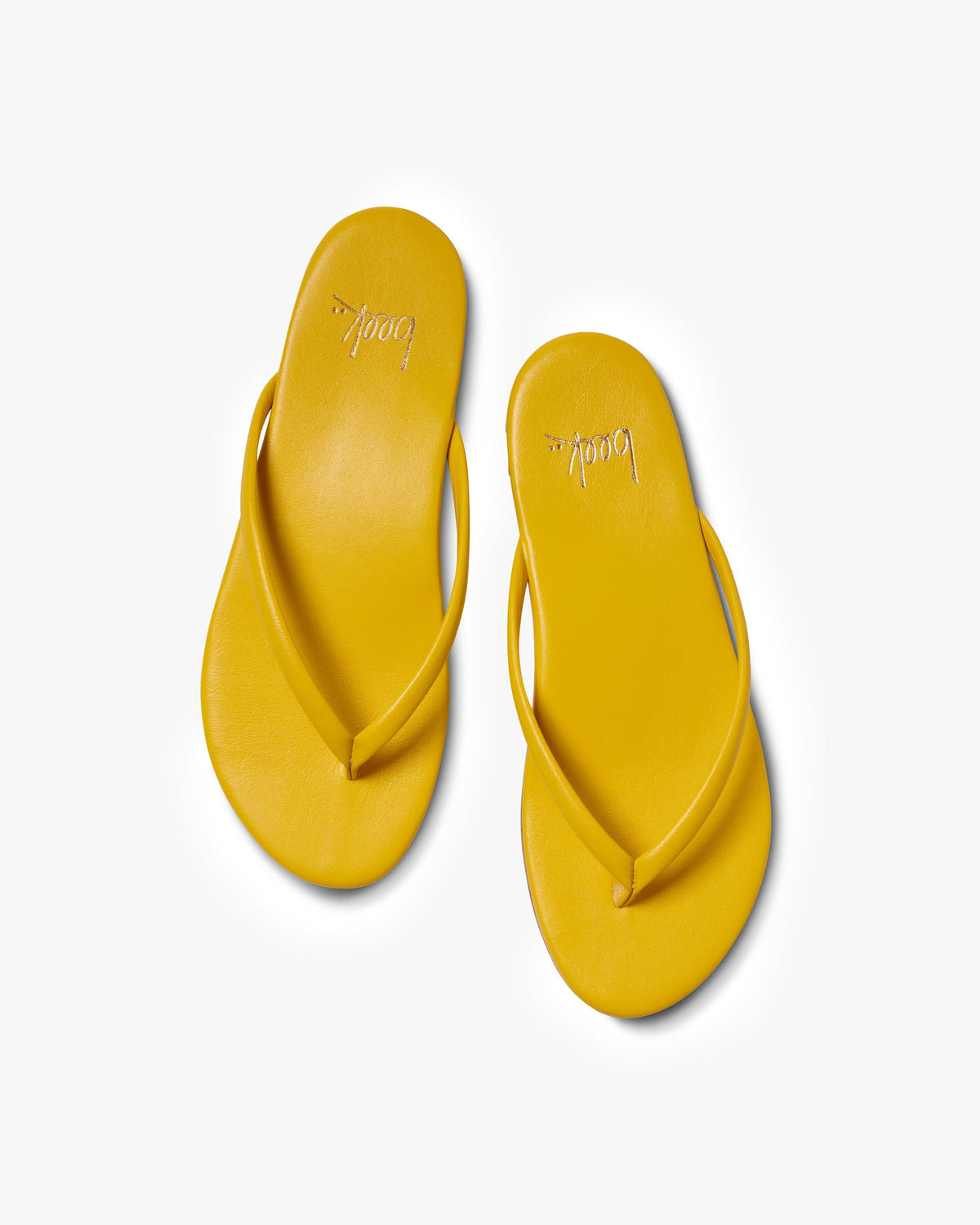 Sunbeam leather flip flop sandal in lemon - product top shot
