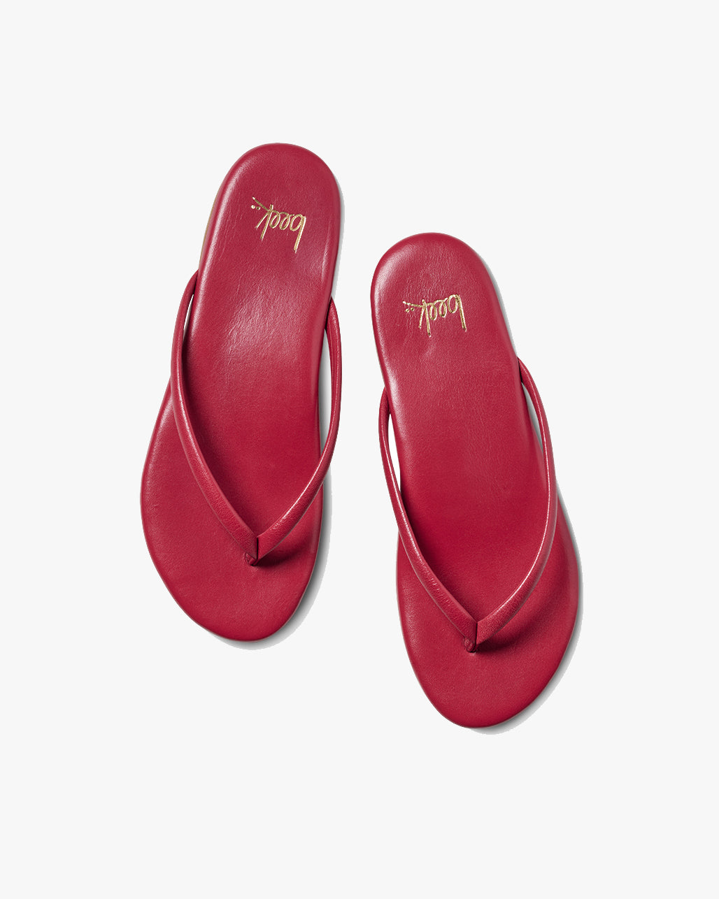 Sunbeam leather flip flop sandals in lipstick - product top shot