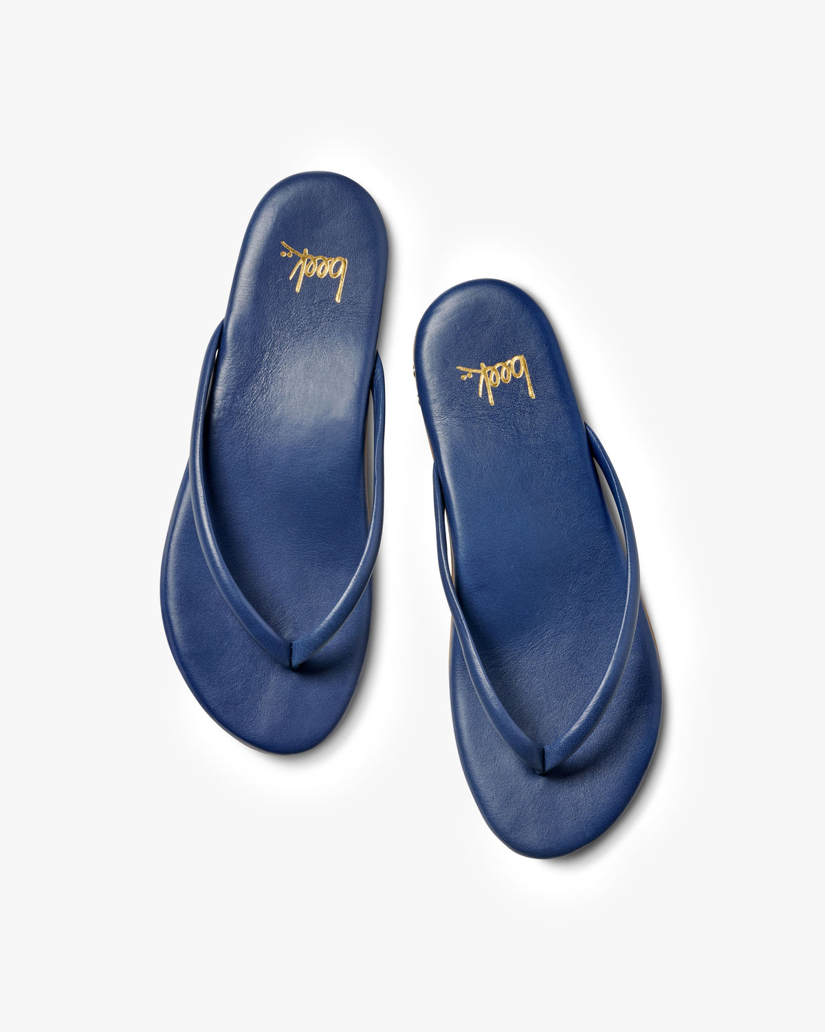 Sunbeam leather flip flop sandal in navy - product top shot