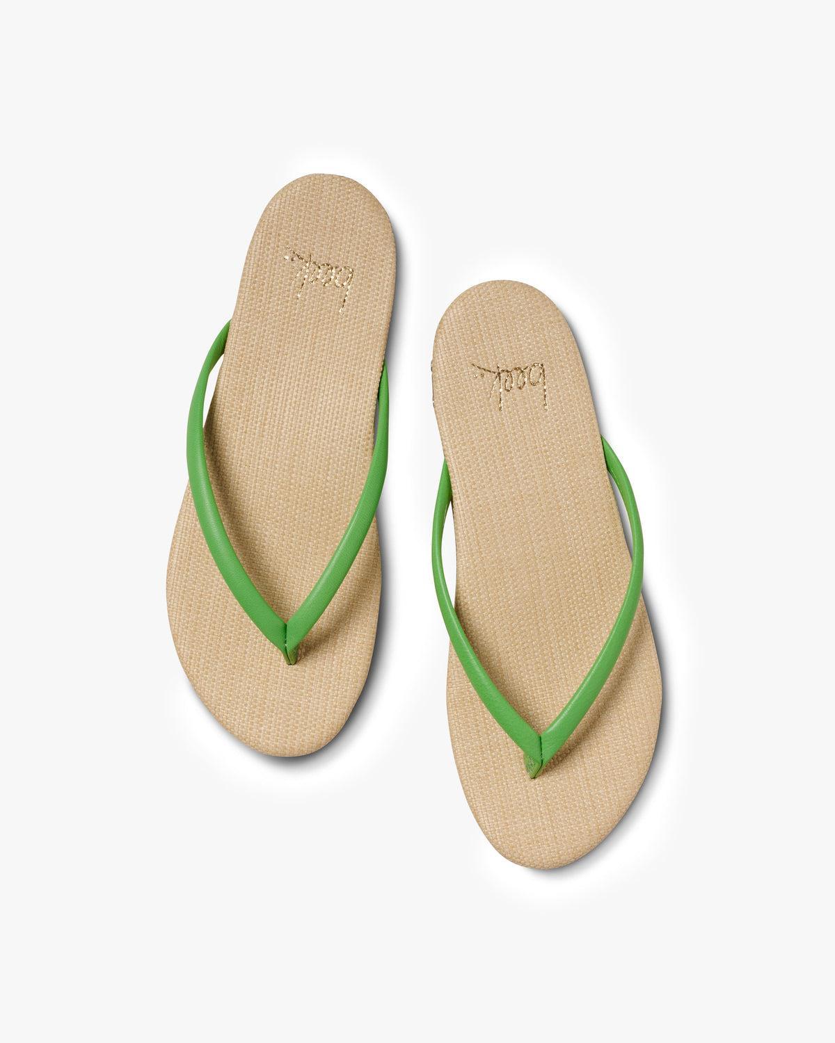 Sunbeam leather and raffia flip flop sandal in palm raffia - product top shot