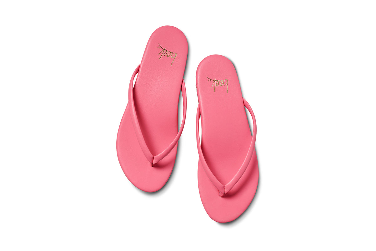 Sunbeam leather flip flop sandals in peony - product top shot