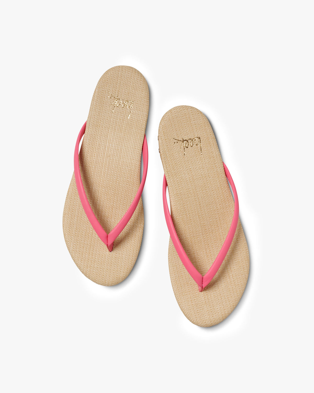 Sunbeam leather and raffia flip flop sandal in peony raffia - product top shot