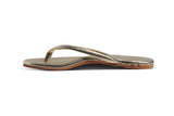 Sunbeam leather flip flop sandal in platinum - side shot