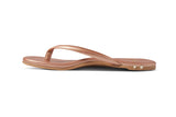 Sunbeam leather flip flop sandal in rose gold - side shot