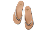 Sunbeam leather flip flop sandal in silver/beach - top shot