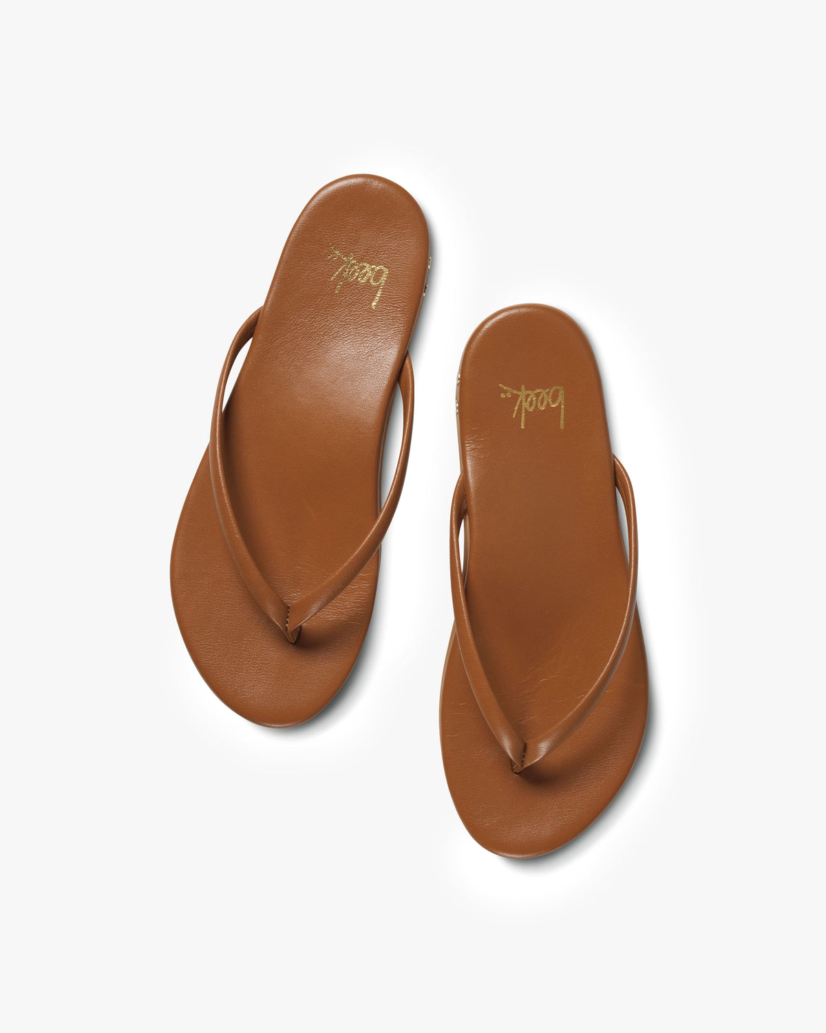 Sunbeam leather flip flop sandal in tan - top shot