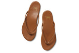 Sunbeam leather flip flop sandal in tan - top shot