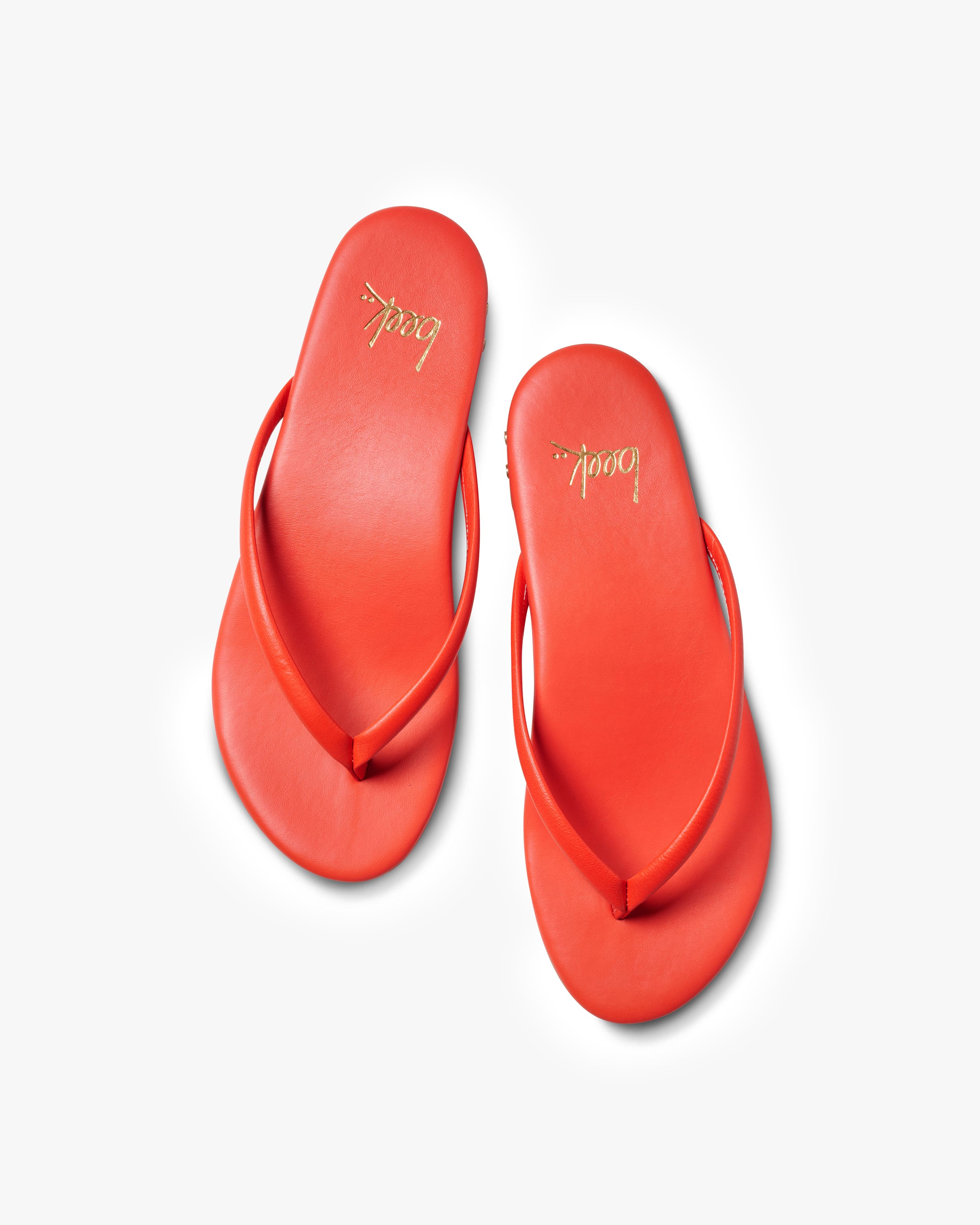 Sunbeam Leather Flip Flop Sandal - Tomato | beek