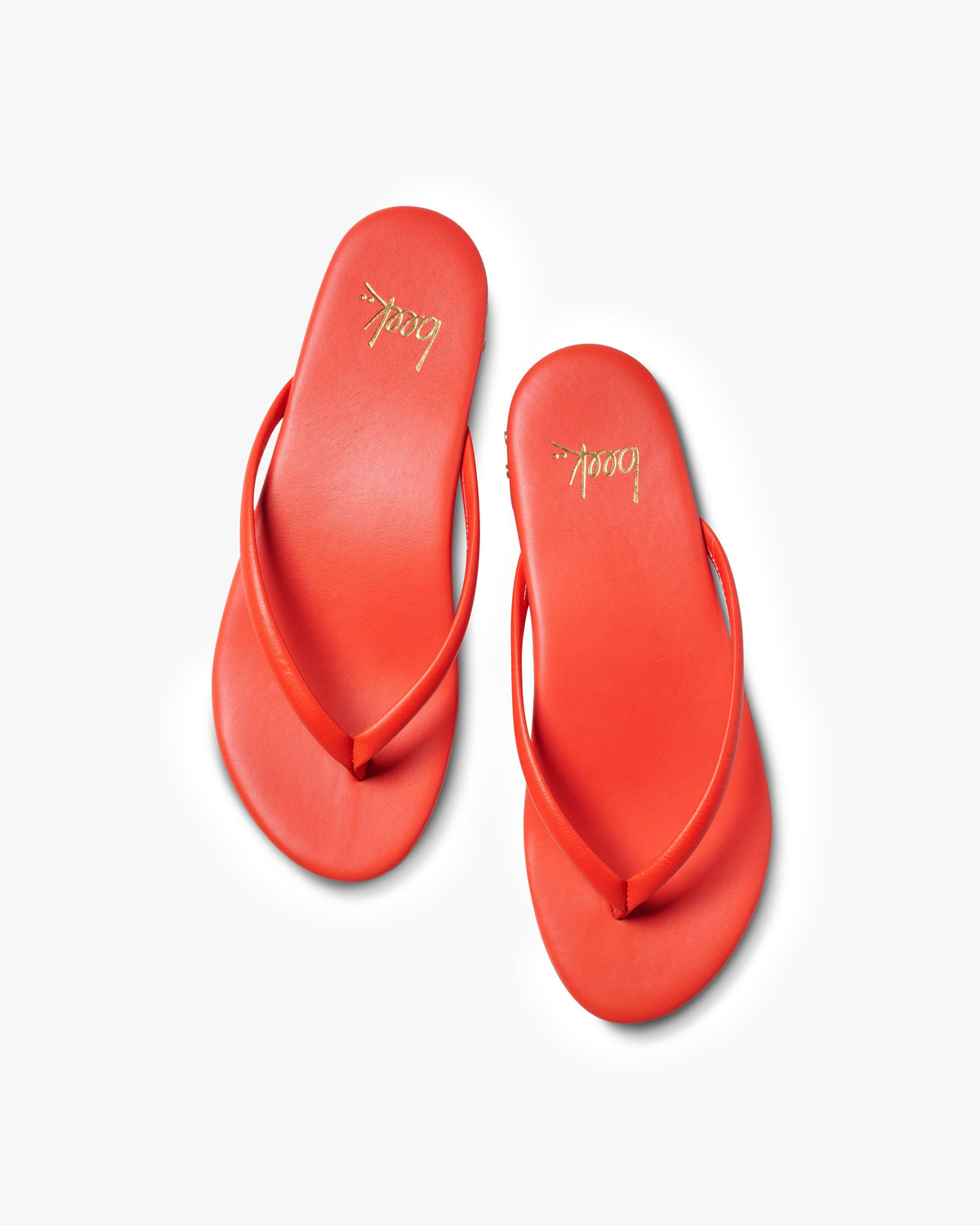 Sunbeam leather flip flop sandals in tomato - product top shot