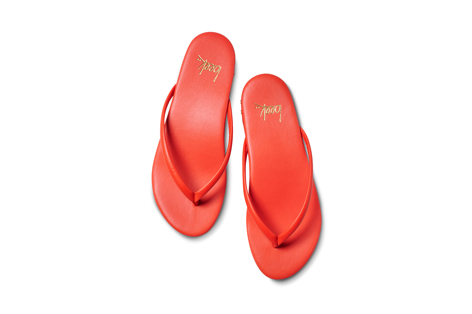 Sunbeam leather flip flop sandals in tomato - product top shot
