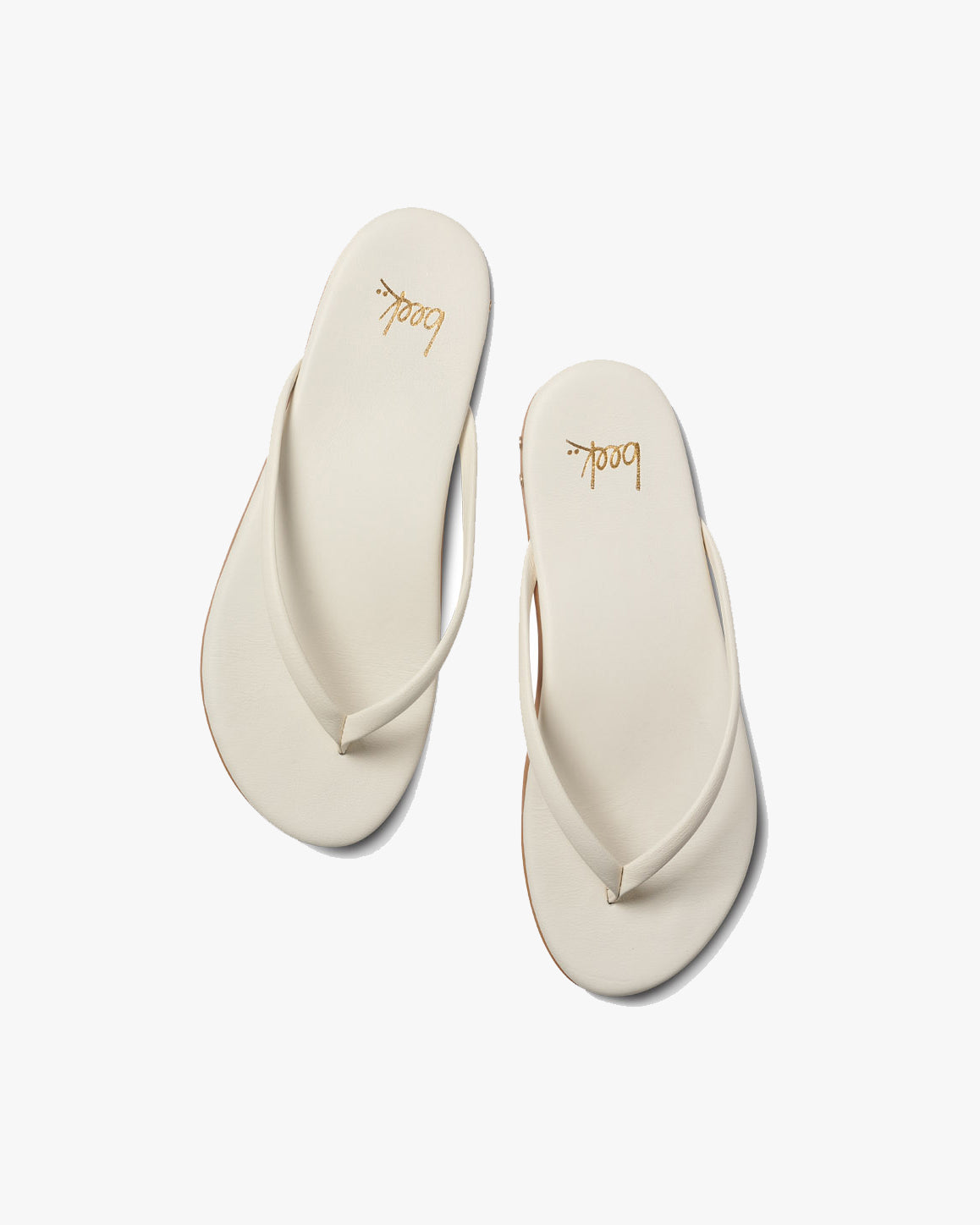 Sunbeam leather flip flop sandal in vanilla - product top shot