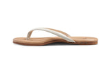 Sunbeam leather flip flop sandals in vanilla/beach - side shot