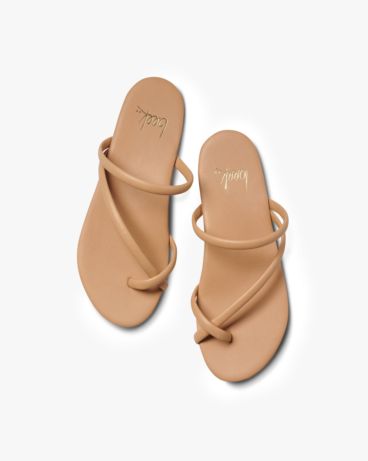 Sunbird leather slide sandals in beach - product top shot