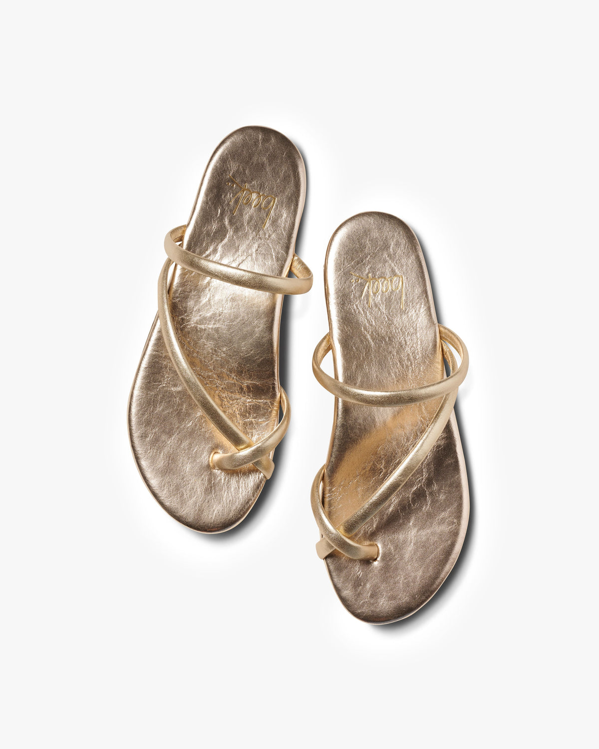 Sunbird leather sandals in gold - product top shot