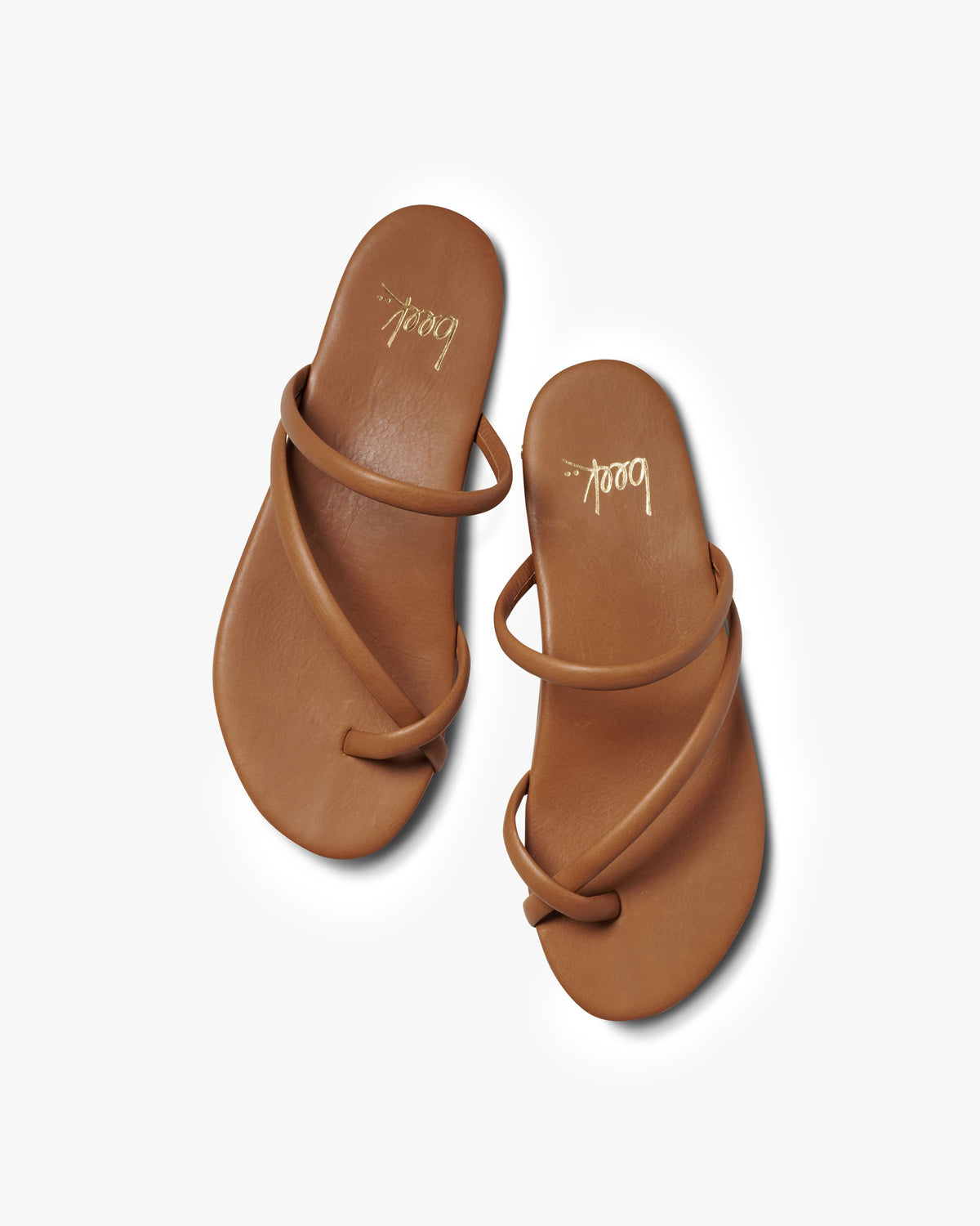 Sunbird leather slide sandals in tan - product top shot