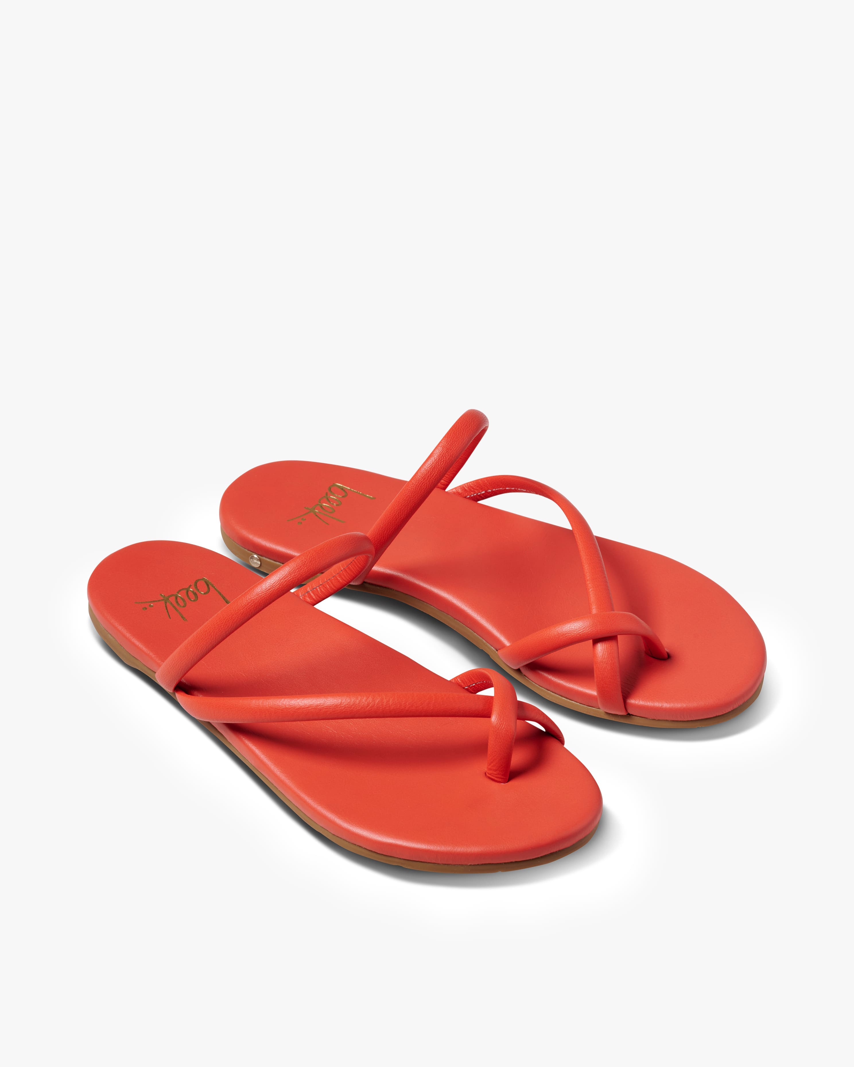 Sunbird Leather Slide Sandal - Tomato | beek