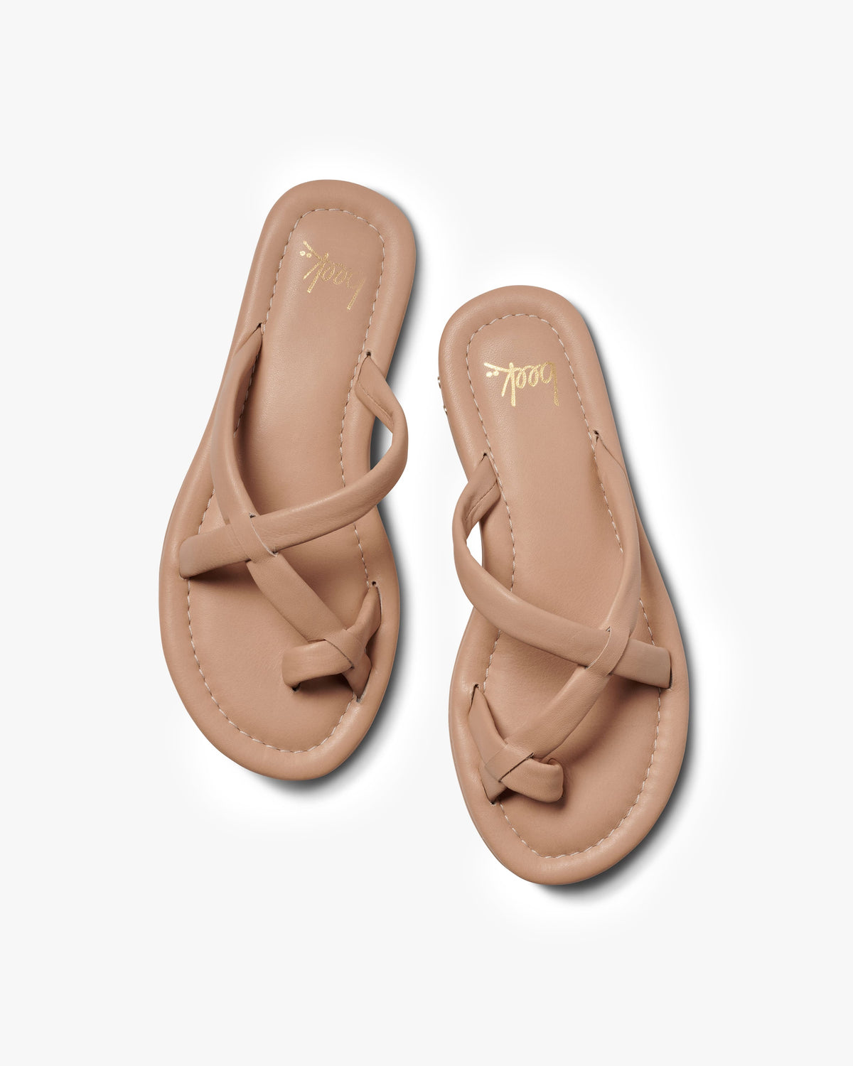 Sungem leather toe-ring sandals in beach - product top shot