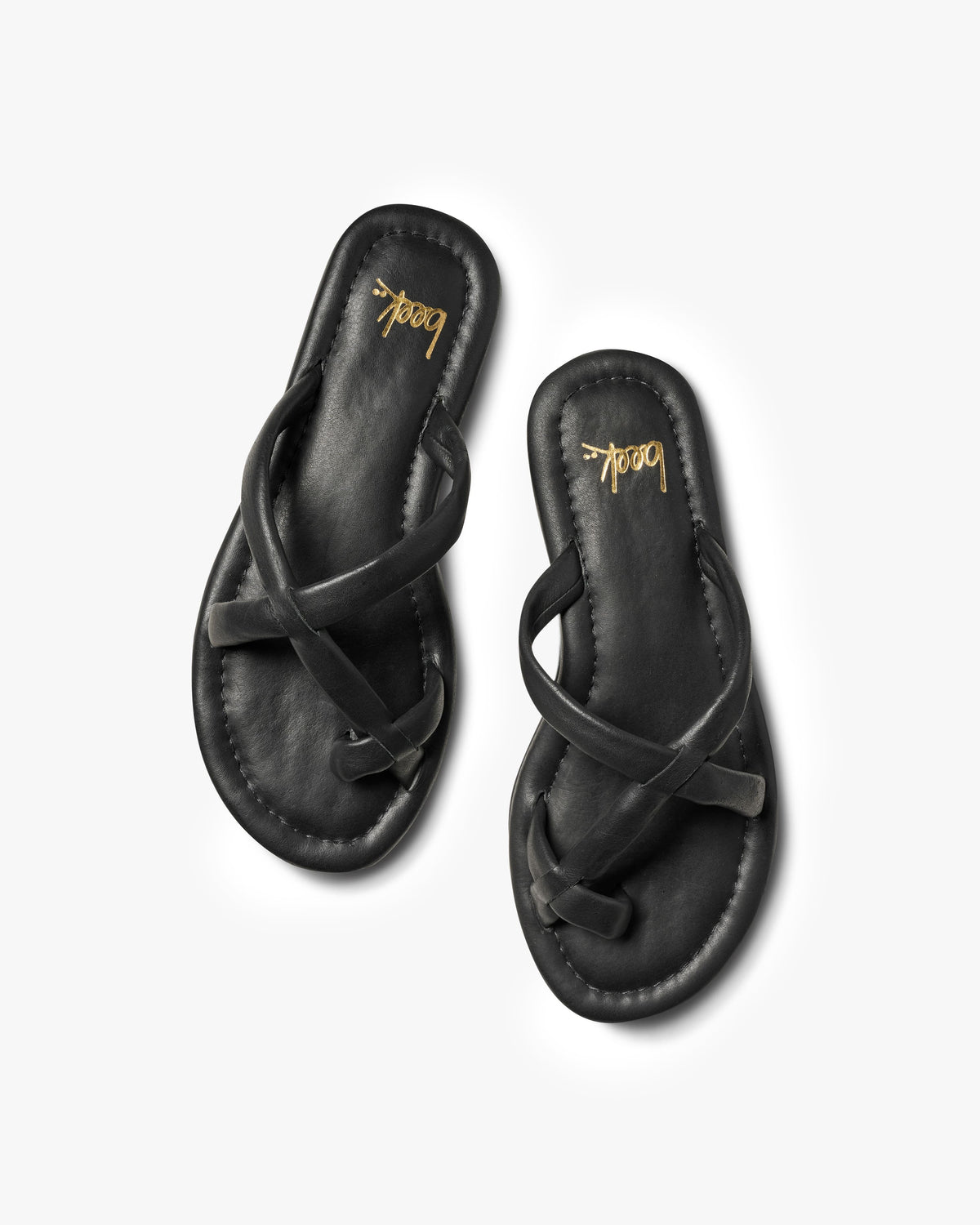 Sungem leather toe-ring sandal in black - product top shot