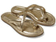 Sungem leather toe-ring sandals in gold - product angle shot