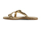 Sungem leather toe-ring sandals in gold - product side shot