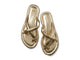 Sungem leather toe-ring sandals in gold - product top shot