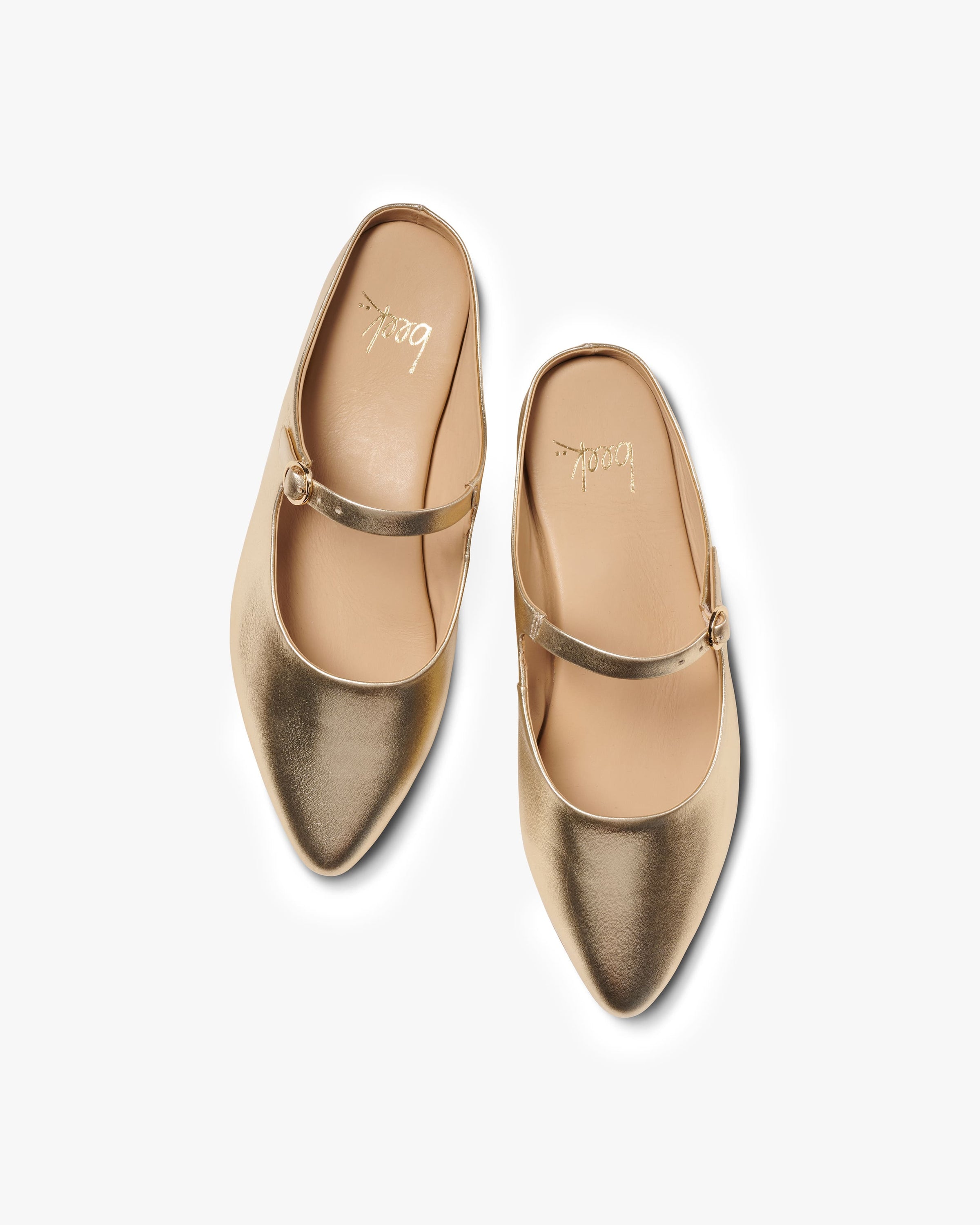 Swallow Leather Ballet Mule - Gold | beek Swallow Leather Ballet Mule - Gold | beek