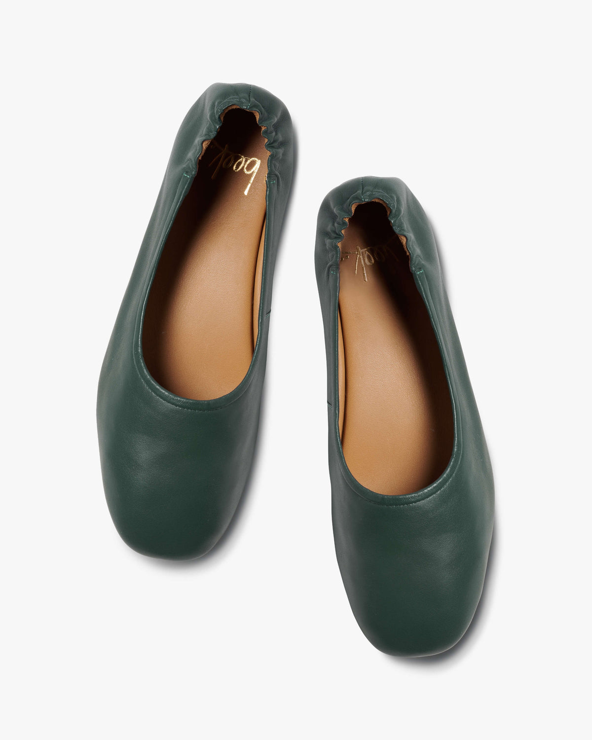 Swan leather ballet flat in teal - product top shot